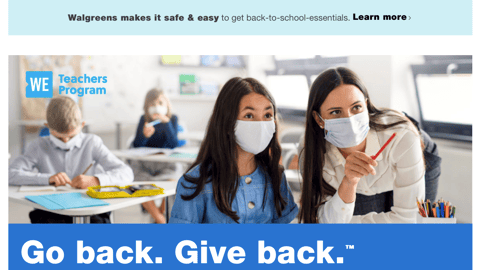 Walgreens.com WE Teachers Landing Page